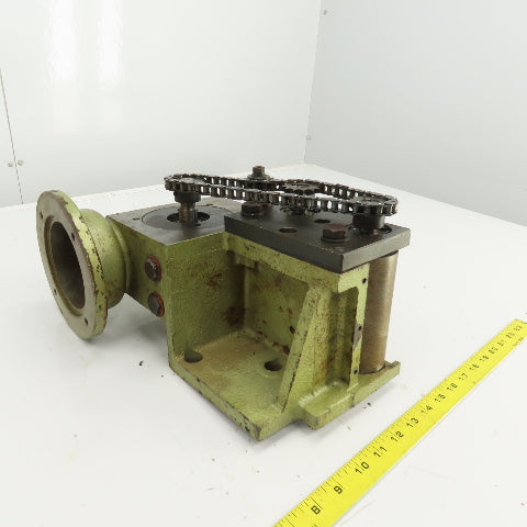 50:1 Ratio Right Hand Gear Reducer W/Chain Drive Sprockets & 5" Belt Drive