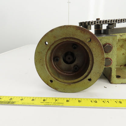 50:1 Ratio Right Hand Gear Reducer W/Chain Drive Sprockets & 5" Belt Drive