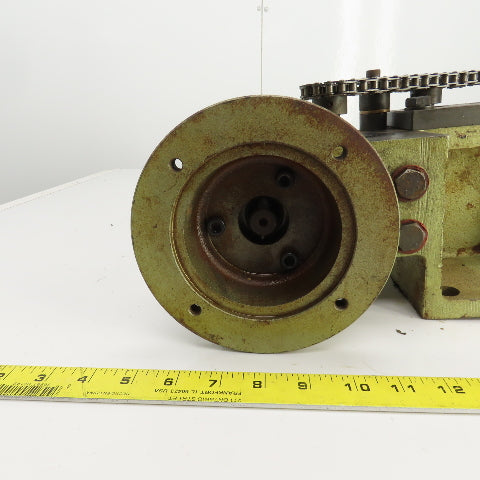 50:1 Ratio Right Hand Gear Reducer W/Chain Drive Sprockets & 5" Belt Drive