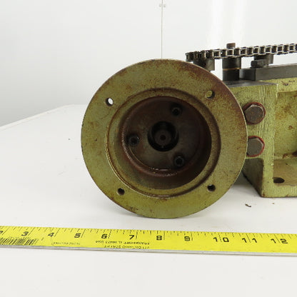 50:1 Ratio Right Hand Gear Reducer W/Chain Drive Sprockets & 5" Belt Drive