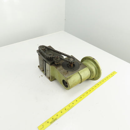 50:1 Ratio Right Hand Gear Reducer W/Chain Drive Sprockets & 5" Belt Drive