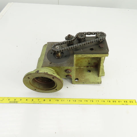 50:1 Ratio Right Hand Gear Reducer W/Chain Drive Sprockets & 5" Belt Drive