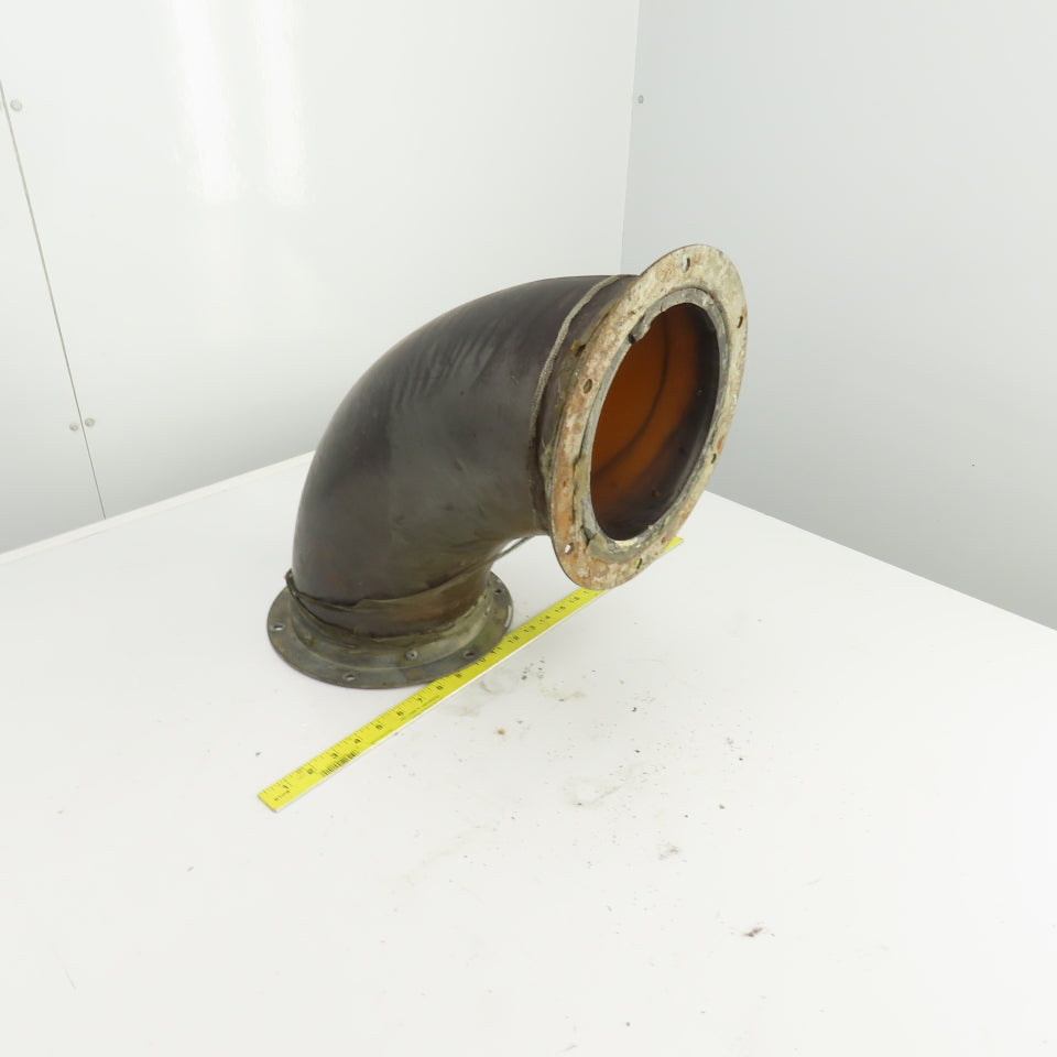 7" Flanged Shot Peen Sand Blast Abrasion Resistant Duct Elbow 90°