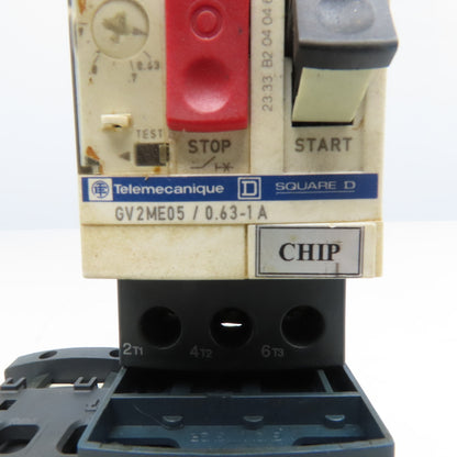 Telemecanique GV2ME05 LC1S096 600V 1/2Hp 3Ph Reversing Contactor 0.63-1A Trip