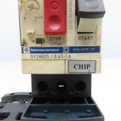 Telemecanique GV2ME05 LC1S096 600V 1/2Hp 3Ph Reversing Contactor 0.63-1A Trip