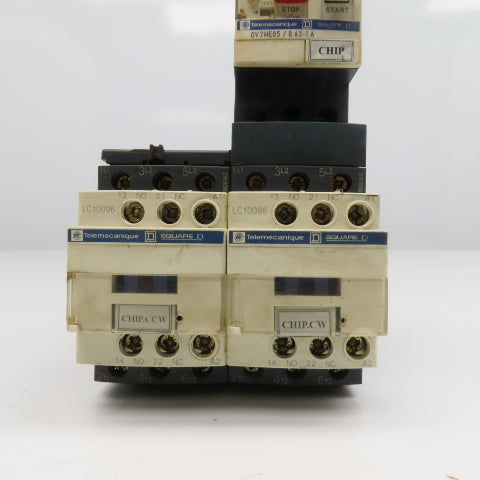 Telemecanique GV2ME05 LC1S096 600V 1/2Hp 3Ph Reversing Contactor 0.63-1A Trip