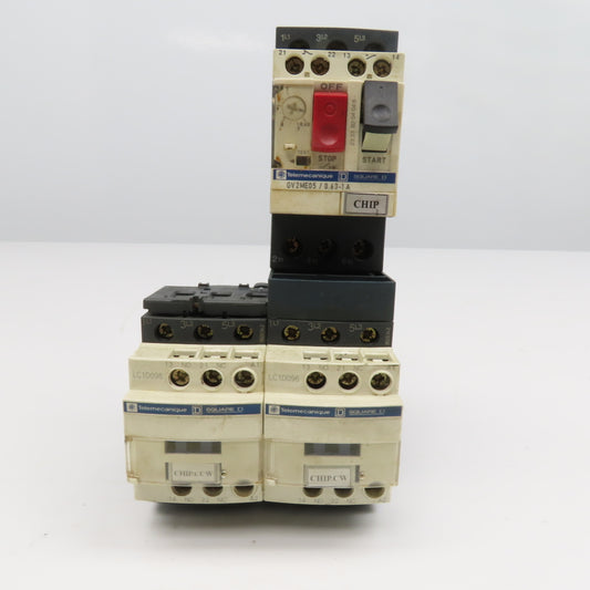 Telemecanique GV2ME05 LC1S096 600V 1/2Hp 3Ph Reversing Contactor 0.63-1A Trip