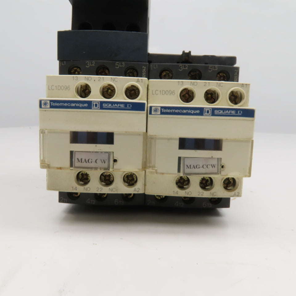 Telemecanique GV2ME06 LC1S096 600V 1Hp 3Ph Reversing Contactor 1-1.6A Trip