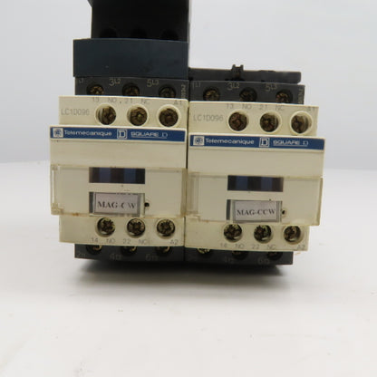 Telemecanique GV2ME06 LC1S096 600V 1Hp 3Ph Reversing Contactor 1-1.6A Trip
