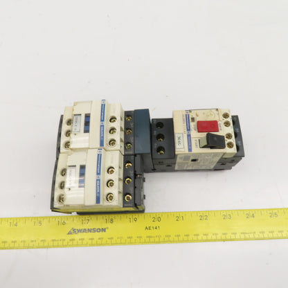 Telemecanique GV2ME06 LC1S096 600V 1Hp 3Ph Reversing Contactor 1-1.6A Trip