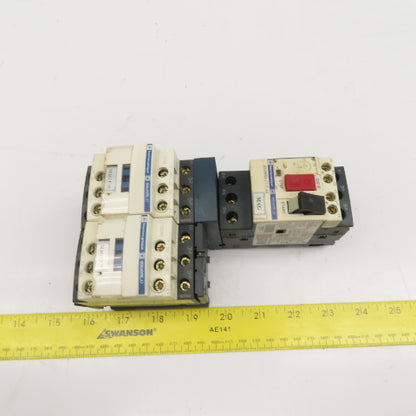 Telemecanique GV2ME06 LC1S096 600V 1Hp 3Ph Reversing Contactor 1-1.6A Trip