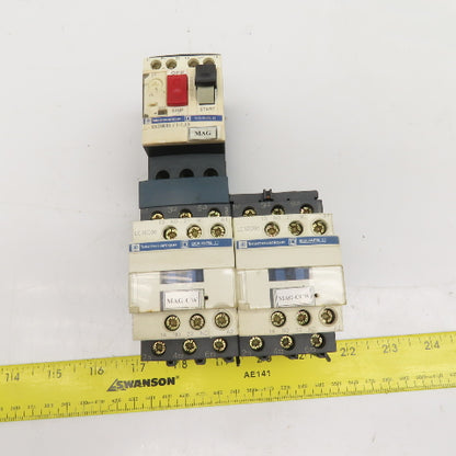 Telemecanique GV2ME06 LC1S096 600V 1Hp 3Ph Reversing Contactor 1-1.6A Trip