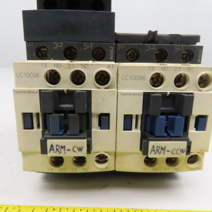Telemecanique GV2ME08 LC1S096 600V 3Hp 3Ph Reversing Contactor 2.5-4A Trip