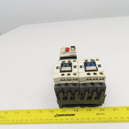Telemecanique GV2ME08 LC1S096 600V 3Hp 3Ph Reversing Contactor 2.5-4A Trip
