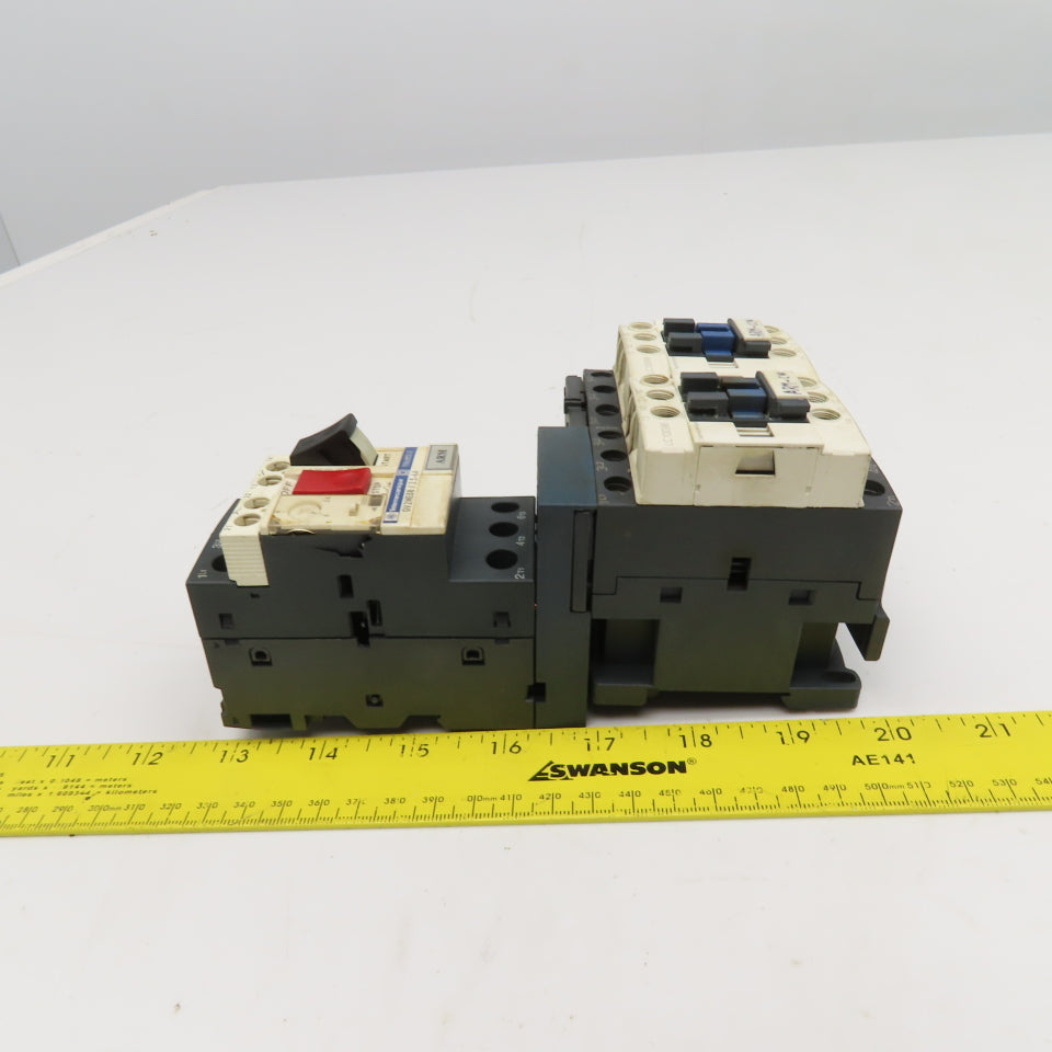 Telemecanique GV2ME08 LC1S096 600V 3Hp 3Ph Reversing Contactor 2.5-4A Trip