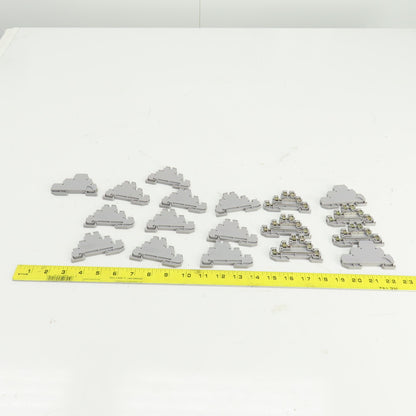 Entrelec FED-3E Grey Wire Terminal End Block Lot Of 18