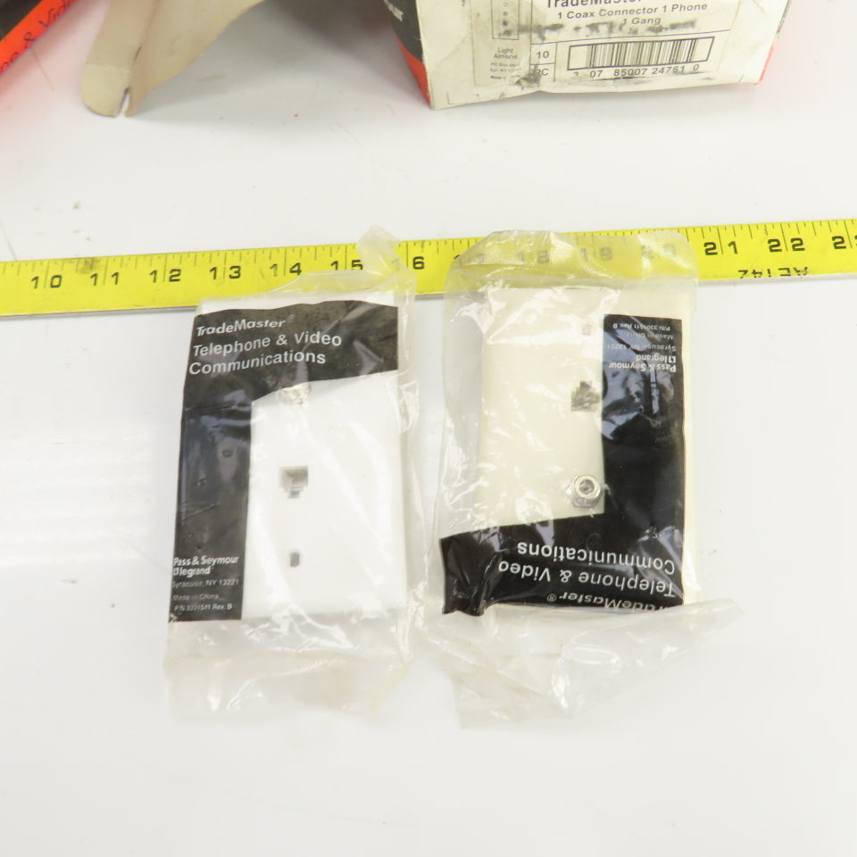 Pass & Seymour TPTELTV-W TPTELTV-LA Coax Connector White&Almond Mixed Lot Of 22