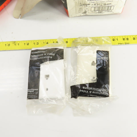 Pass & Seymour TPTELTV-W TPTELTV-LA Coax Connector White&Almond Mixed Lot Of 22
