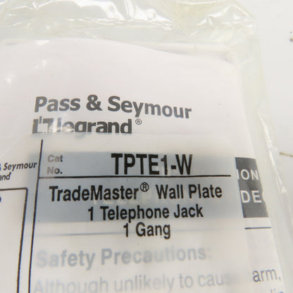 Pass & Seymour TPTE1-W Wall Plate Telephone Jack Lot Of 8