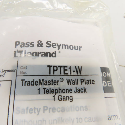 Pass & Seymour TPTE1-W Wall Plate Telephone Jack Lot Of 8