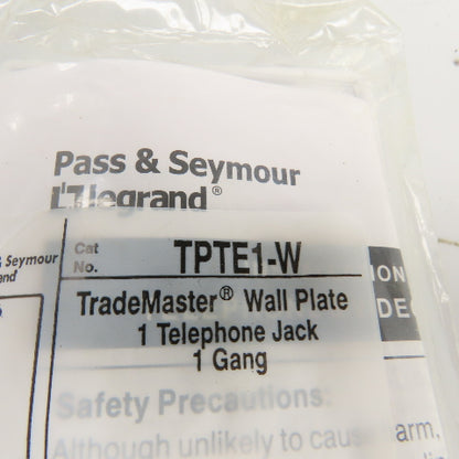 Pass & Seymour TPTE1-W Wall Plate Telephone Jack Lot Of 8