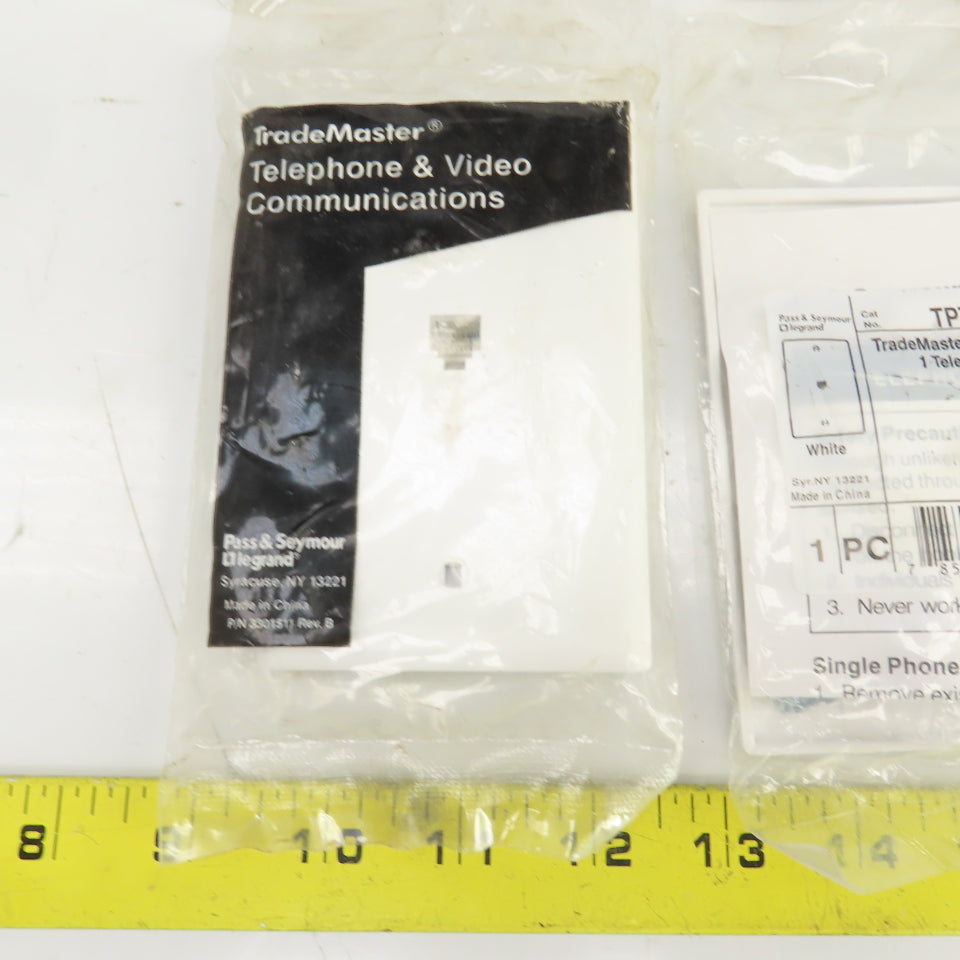 Pass & Seymour TPTE1-W Wall Plate Telephone Jack Lot Of 8
