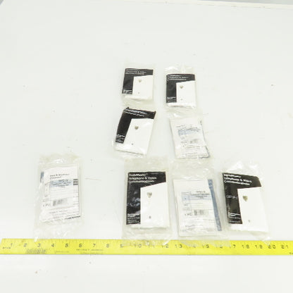 Pass & Seymour TPTE1-W Wall Plate Telephone Jack Lot Of 8