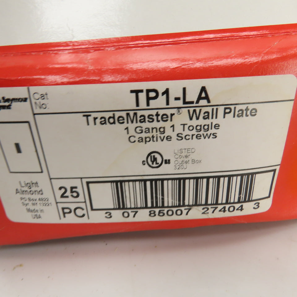 Pass & Seymour TP1-LA Light Almond Wall Plate 1 Toggle 1 Gang Lot Of 45