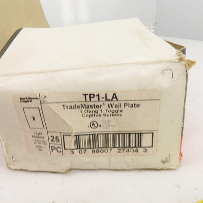 Pass & Seymour TP1-LA Light Almond Wall Plate 1 Toggle 1 Gang Lot Of 45