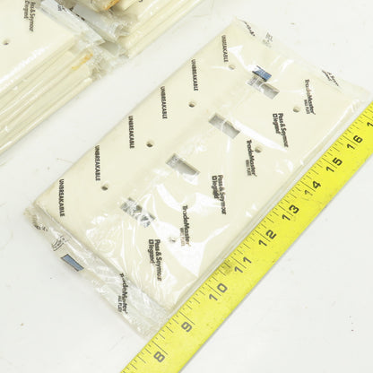 Pass & Seymour TP4-LA Light Almond Wall Plate 4 Toggle Switch Cover Lot Of 18