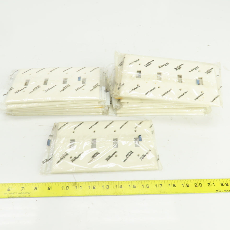 Pass & Seymour TP4-LA Light Almond Wall Plate 4 Toggle Switch Cover Lot Of 18