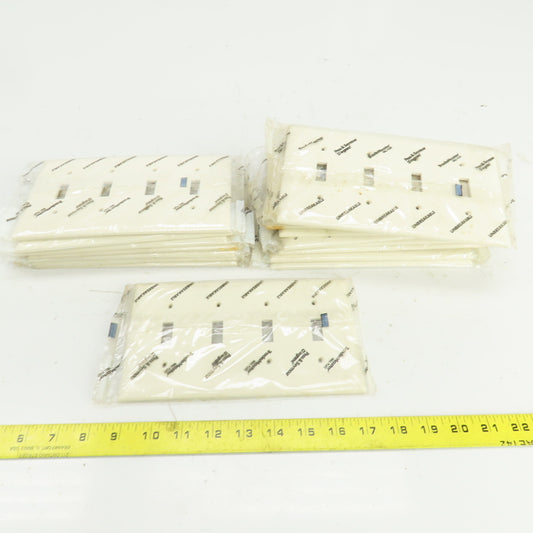 Pass & Seymour TP4-LA Light Almond Wall Plate 4 Toggle Switch Cover Lot Of 18