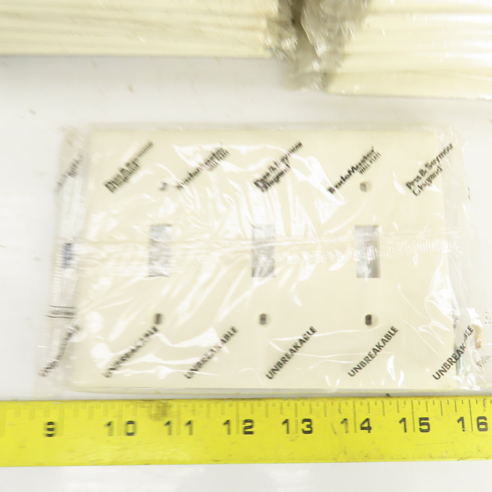 Pass & Seymour TP3-LA Light Almond Wall Plate 3 Toggle Switch Cover Lot Of 22
