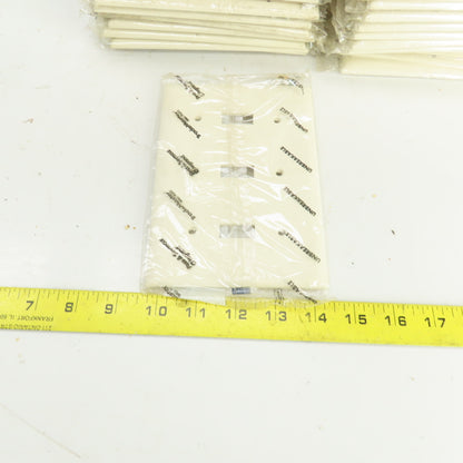 Pass & Seymour TP3-LA Light Almond Wall Plate 3 Toggle Switch Cover Lot Of 22