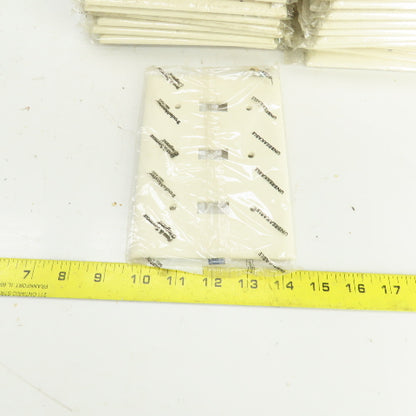Pass & Seymour TP3-LA Light Almond Wall Plate 3 Toggle Switch Cover Lot Of 22