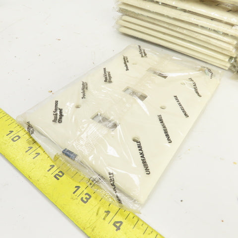Pass & Seymour TP3-LA Light Almond Wall Plate 3 Toggle Switch Cover Lot Of 22