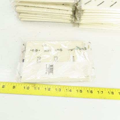 Pass & Seymour TP3-LA Light Almond Wall Plate 3 Toggle Switch Cover Lot Of 22