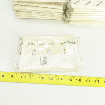 Pass & Seymour TP3-LA Light Almond Wall Plate 3 Toggle Switch Cover Lot Of 22
