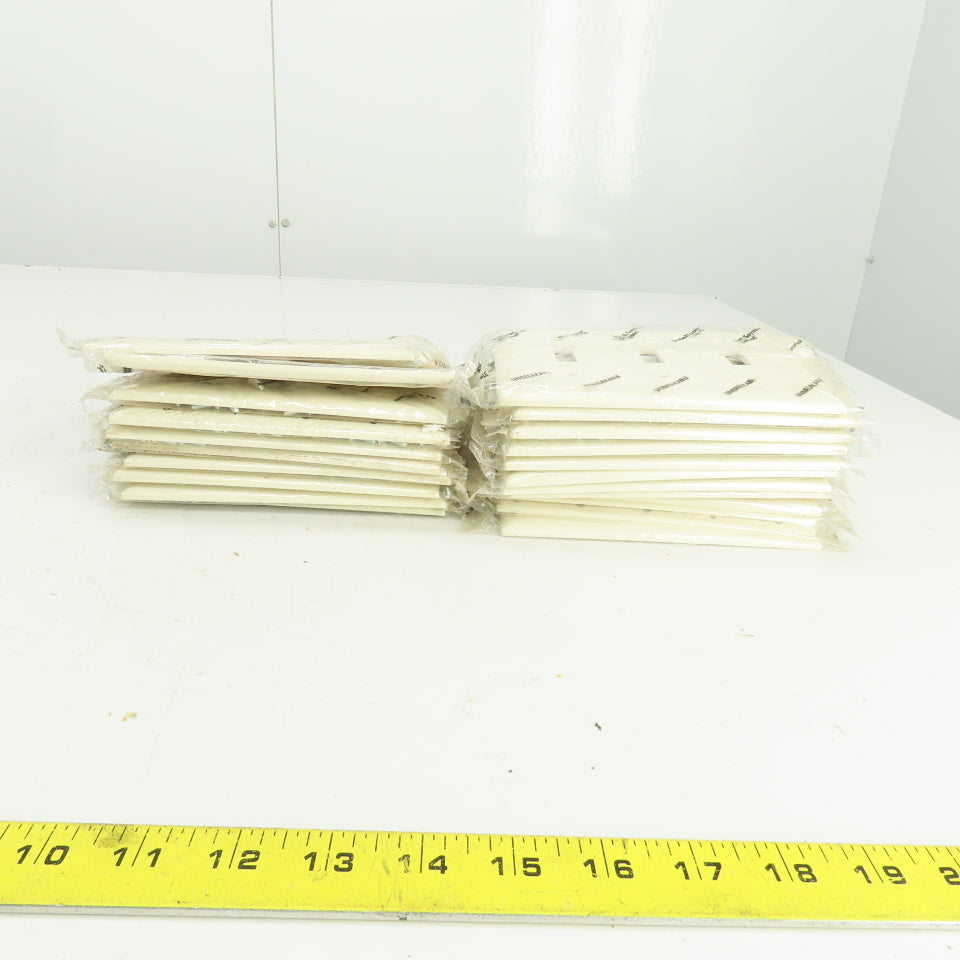 Pass & Seymour TP3-LA Light Almond Wall Plate 3 Toggle Switch Cover Lot Of 22