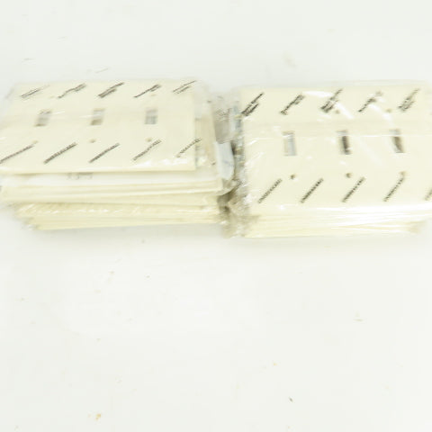 Pass & Seymour TP3-LA Light Almond Wall Plate 3 Toggle Switch Cover Lot Of 22