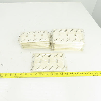 Pass & Seymour TP3-LA Light Almond Wall Plate 3 Toggle Switch Cover Lot Of 22