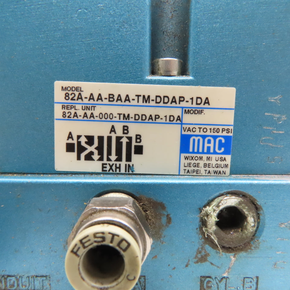 MAC 82A-AA-BAA-TM-DDAP-1DA 2 Way Pneumatic Solenoid Valve 24VDC