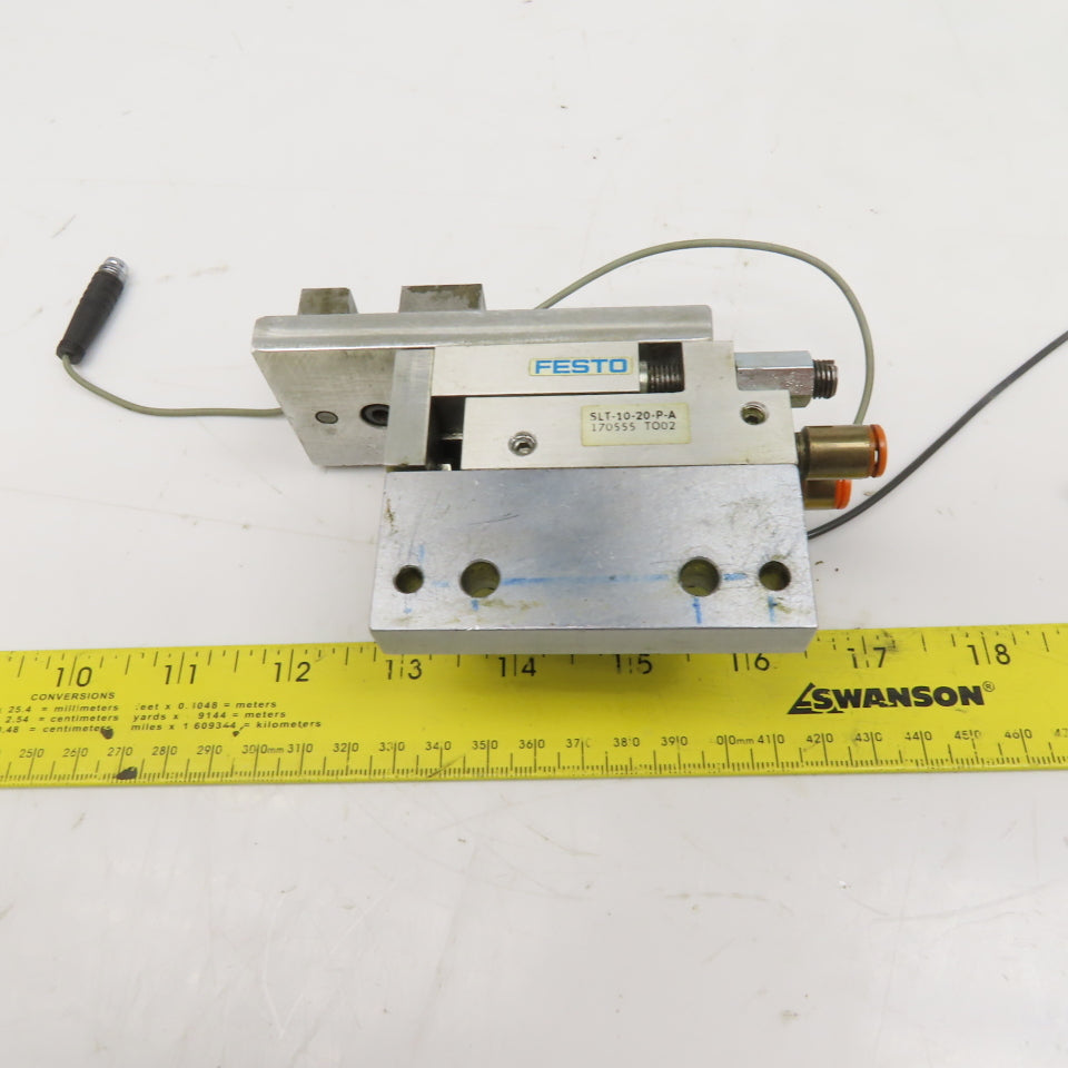Festo SLT-10-20-P-A Mini Slide Plate Actuator 20x10mm Stroke W/ Sensors