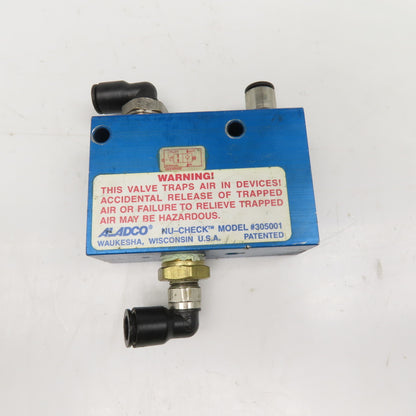 Aladco Nu-Check 305001 Pneumatic Check Manual Or Pilot Release 1/2" NPT
