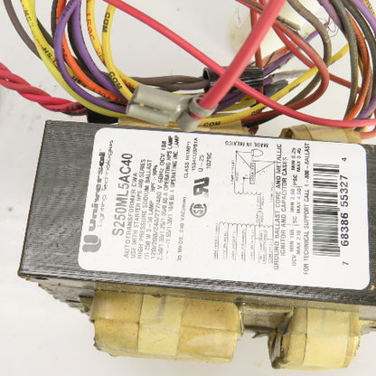 Universal Lighting S250ML5AC40 Magnetic Ballast 120-480VAC 250W Lamp