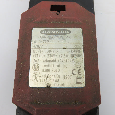 Banner SI-LS42DMH 250V Safety Guard Gate Door Interlock Switch 24V AC/DC