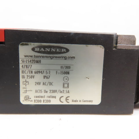Banner SI-LS42DMH 250V Safety Guard Gate Door Interlock Switch 24V AC/DC