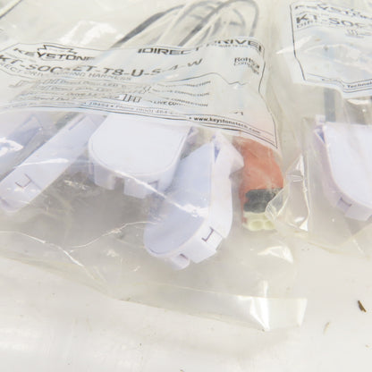 Keystone KT-SOCKET-T8-U-S-4-W 4 Lamp Direct Drive Wiring Harness Lot Of 6