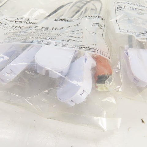 Keystone KT-SOCKET-T8-U-S-4-W 4 Lamp Direct Drive Wiring Harness Lot Of 6