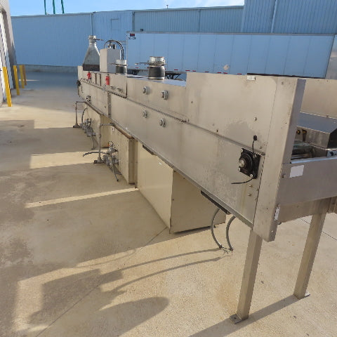 281x9-1/2"  12FPM Stainless Steel 3 Stage Conveyor Parts Washer Wash Rinse & Dry